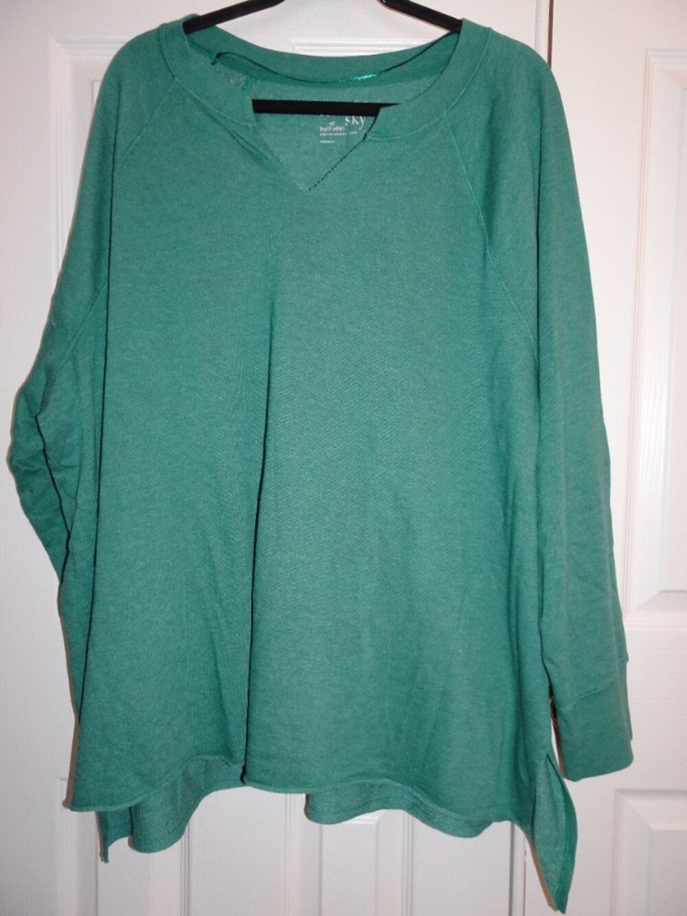 New Terra & Sky Green V-neck Plus Size 24W-26W Sweatshirt